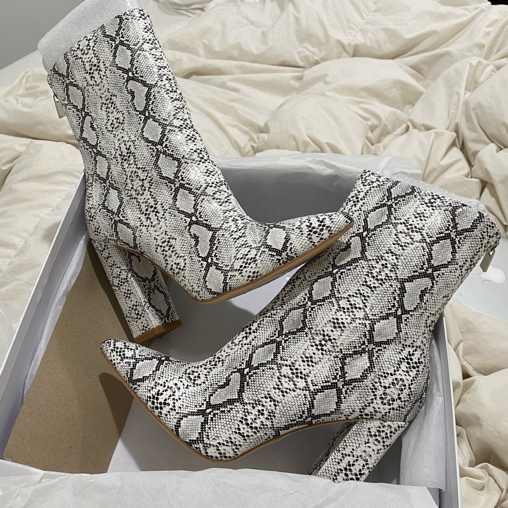 Snake Skin Ankle Boots (Raye)